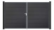 planeo Gardence PVC-Tor - DIN Links 2-flügelig Anthrazit mit Anthrazit-Alurahmen 
