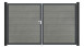planeo Gardence PVC-Tor - DIN Links 2-flügelig Grey Ash Cut mit Anthrazit-Alurahmen 