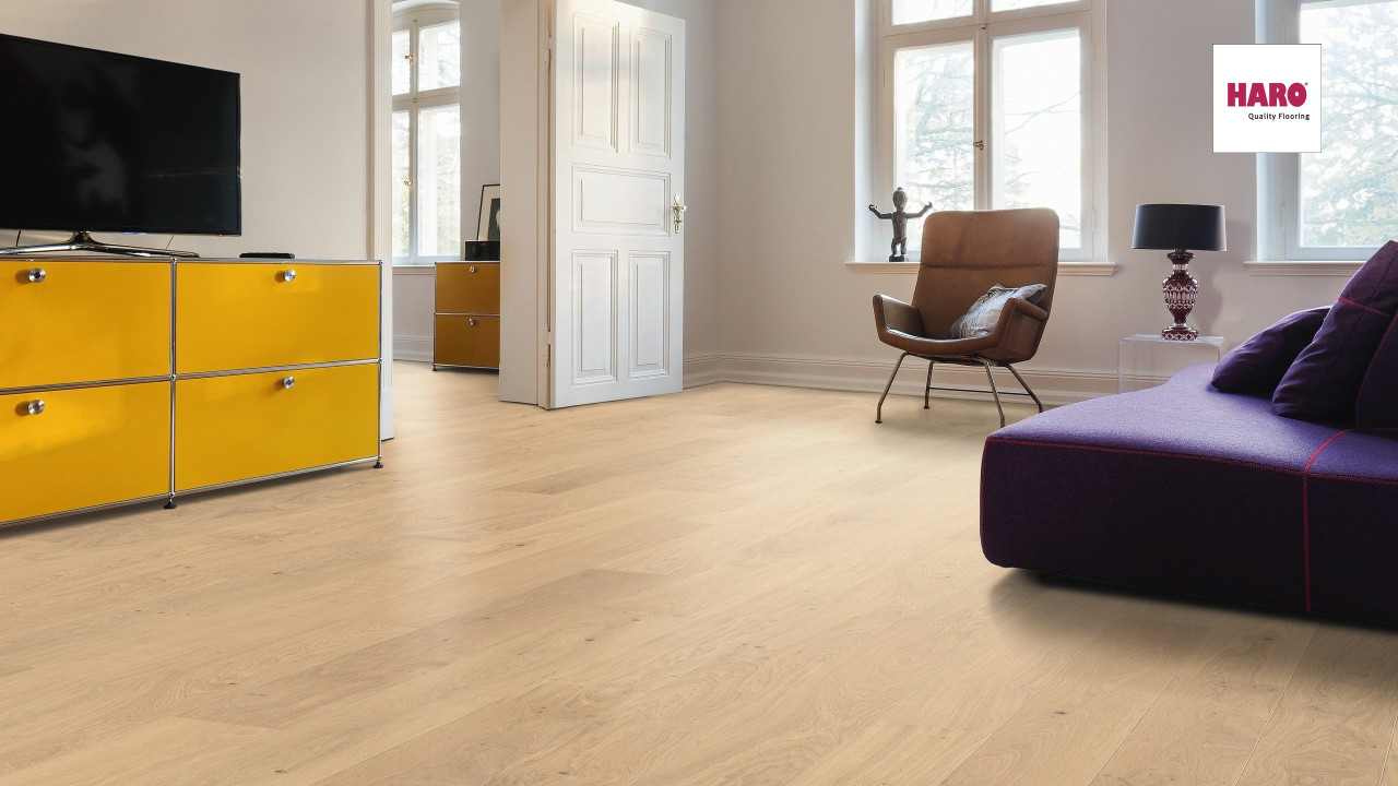 Parquet Haro Serie 4000 Chene Blanc Clair Markant 2v A Plan Large Parquet
