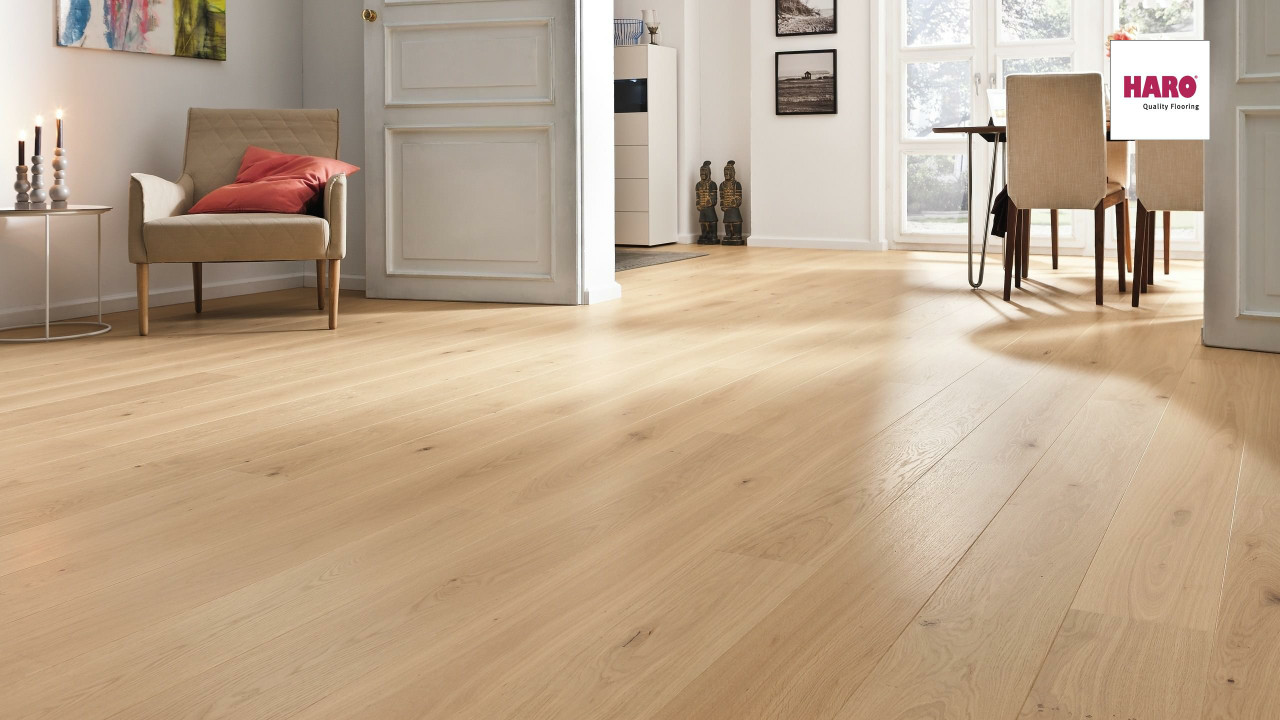 Parquet Haro Serie 4000 Chene Blanc Clair Markant 2v A Plan Large Parquet
