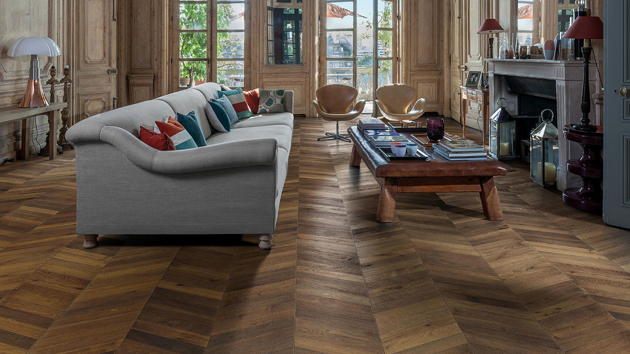 parquet kahrs chevron collection chene brun fonce parquet a chevrons parquet