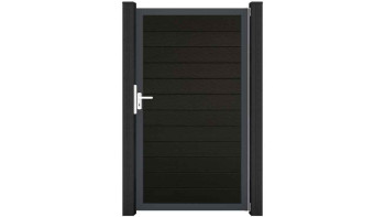 planeo Gardence Strong - Porte composite universelle 2 vantaux Noir avec cadre aluminium Anthracite