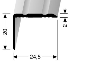planeo Equerre finie courbée 90° 30 x 30 cm avec 20 mm de hauteur