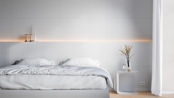 planeo Revêtement mural SPC - CeraRock Tile Stripes Concrete White 120 x 60 cm