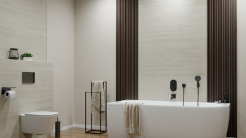 planeo Revêtement mural SPC - CeraRock Tile Stripes Light Travertine 120 x 60 cm