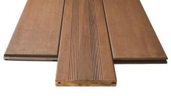 planeo Terrasse en bois - bambou chêne blanc 20 x 140 x 2200mm lisse/français