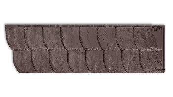 Panneau de façade Zierer aspect ardoise SS3 coupe courbe - 1154 x 359 mm brun en PRV