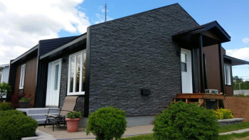 panneau de façade planeo aspect pierre - NoviStone Anthracite 1054 x 334 mm