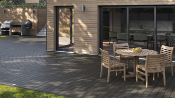 planeo AntikWood Kit complet terrasse WPC lame massive - gris anthracite vieilli