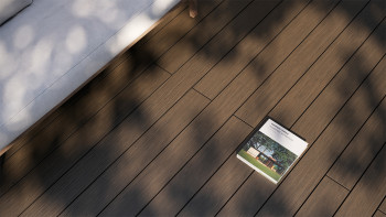 planeo AntikWood terrasse en WPC kit complet planche massive - brun vieilli