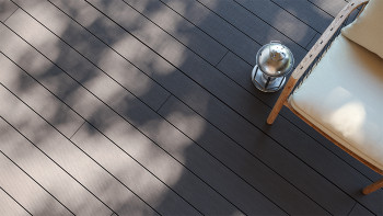 planeo LightWood WPC Lame de terrasse alvéolaire - gris clair 3m rainuré/cannelé