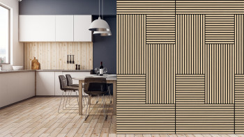 planeo Panneau acoustique - MixWall Timber Touch Flare Oak 52 x 104 cm | Placage bois véritable (PLMW-00011B)