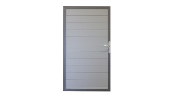 planeo Gardence Metallic - Porte aluminium universelle gris argenté avec cadre en aluminium Anthracite
