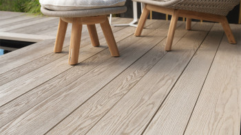 planeo Authoria PureBoard Plancher de terrasse massif - Light Lime Oak 3.6m structuré