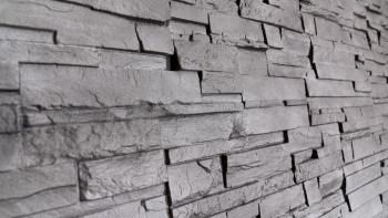 panneau de façade planeo aspect pierre - NoviStone Anthracite 1054 x 334 mm