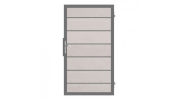 planeo Gardence Deluxe - Porte universelle composite Bi-Color Blanc avec cadre aluminium Anthracite