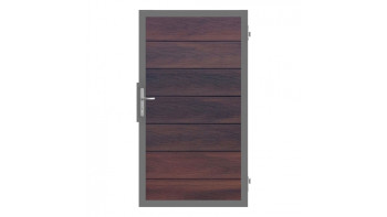 planeo Gardence Strong XL - Porte universelle composite noyer avec cadre aluminium Anthracite