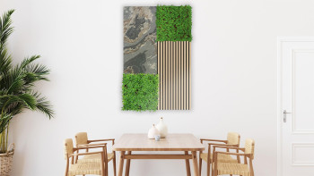 planeo Panneau acoustique - MixWall Mineral Mood Antique Slate 52 x 104 cm | Pierre véritable (PLMW-30411C)