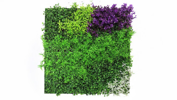 planeo Panneau acoustique - MixWall Leaf Mood Violet Mixed Flora 52 x 52 cm | Plante artificielle (PLMW-61111)