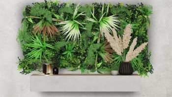 planeo Panneau acoustique - MixWall Leaf Mood Exotic Mixed Flora 52 x 52 cm | Plante artificielle (PLMW-71111)