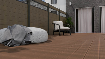 planeo Gardence Strong - Clôture à emboîter BPC Leafs Terra 180 x 180 cm