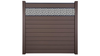 planeo Gardence Strong - Clôture à emboîter BPC Leafs Terra 180 x 180 cm