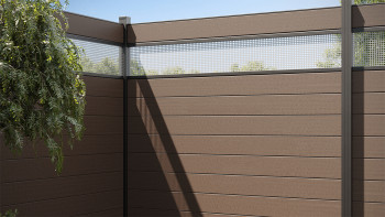 Panneau de clôture WPC 105 x (105-185) cm Marron
