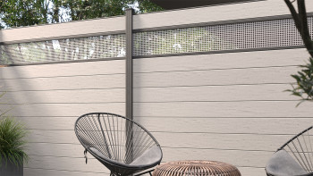 planeo Gardence Strong - Clôture composite Carré BiColor Sable