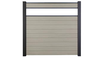 planeo Gardence Strong - Clôture à emboîter BPC verre satiné bi-colore sable 180 x 180 cm