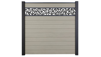 planeo Gardence Strong - Clôture à emboîter BPC Triangle Bi-Color Sand 180 x 180 cm