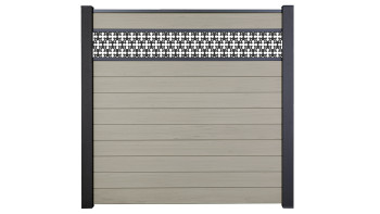 planeo Gardence Strong - Clôture à emboîter BPC Oriental Bi-Color Sand 180 x 180 cm