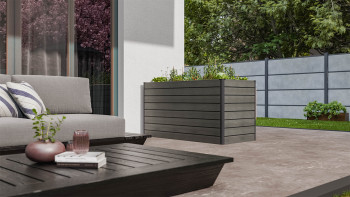 planeo BPC-Rhombus bac surélevé rectangulaire - gris pierre co-ex. 150 x 70 x 79 cm