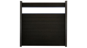 planeo Gardence Strong - Clôture à emboîter BPC verre satiné noir co-ex 180 x 180 cm