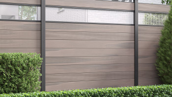 planeo Gardence Strong - Clôture composite à emboîter Carré Bi-Color co-ex