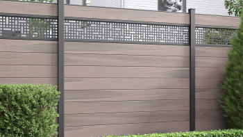 planeo Gardence Strong - Clôture composite à emboîter Carré Bi-Color co-ex