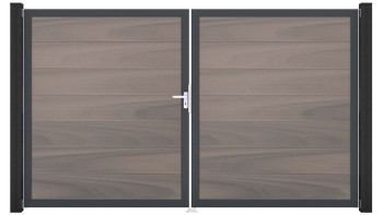 planeo Gardence Strong XL - Porte composite DIN gauche 2 vantaux Bi-Color co-ex avec cadre alu Anthracite