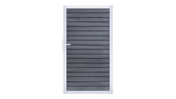 planeo Gardence Trendy - Porte composite universelle en rhombe - gris pierre co-extrudé avec cadre aluminium