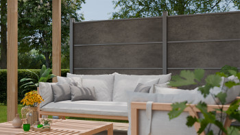 planeo Gardence Resistant - Clôture à emboîter HPL gris anthracite 180 x 183 cm