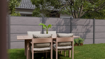 planeo Gardence Resistant - Clôture à emboîter HPL gris anthracite 180 x 183 cm