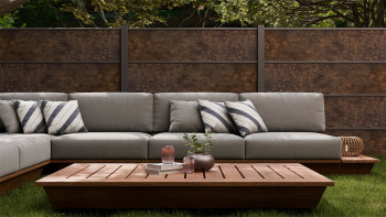 planeo Gardence Resistant - Clôture à emboîter HPL aspect rouille 180 x 183 cm