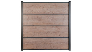 planeo Gardence Resistant - Clôture à emboîter HPL aspect bois 180 x 183 cm