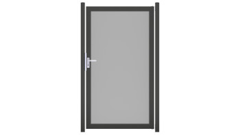 planeo Gardence Resistant - Porte en HPL gris uni | avec cadre en aluminium DB703 anthracite