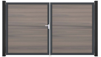 planeo Gardence Strong - Porte composite DIN gauche 2 vantaux Bi-Color co-ex avec cadre en aluminium Anthracite