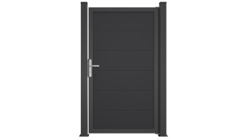 planeo Gardence Simply Guard - Porte universelle en PVC gris anthracite avec cadre en aluminium anthracite | DB703 100 x 180 cm