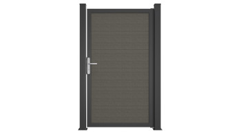 planeo Gardence Simply Guard - Porte universelle en PVC Grey Ash Cut avec cadre en aluminium anthracite | DB703 100 x 180 cm