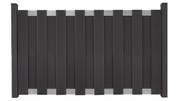 planeo Gardence Premade - Clôture de jardin BPC Clôture d'avant-cour Anthracite avec EV1 argent Traverse 180 x 90cm