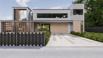 planeo Gardence Premade - Clôture de jardin BPC Clôture d'avant-cour Anthracite avec EV1 argent Traverse 180 x 90cm