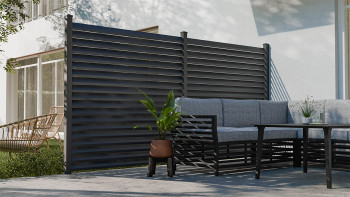 planeo Gardence Metallic Rhombus - Clôture de jardin en aluminium Carré Anthracite | DB703