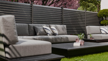 planeo Gardence Metallic Rhombus - Clôture de jardin en aluminium Carré Anthracite | DB703