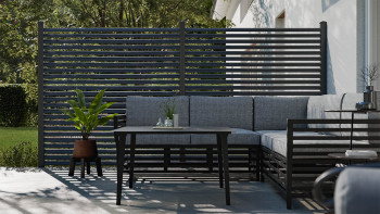 planeo Gardence Metallic Ellipse - Clôture de jardin en aluminium Carré Anthracite | DB703